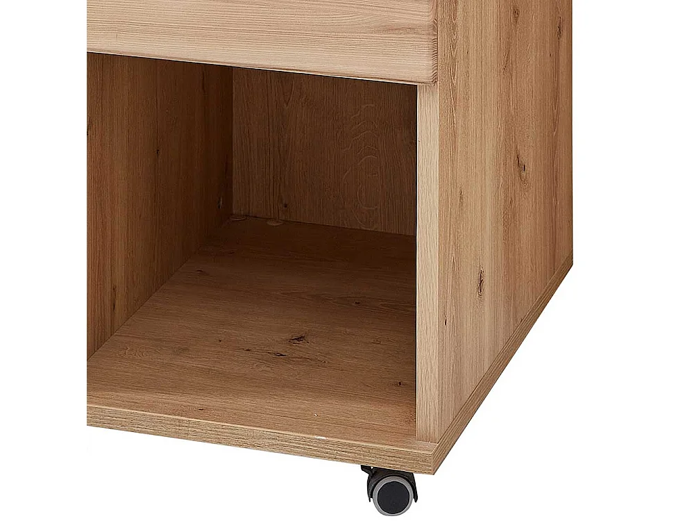 Rollcontainer aus Spanplatte und Massivholz 44 cm breit