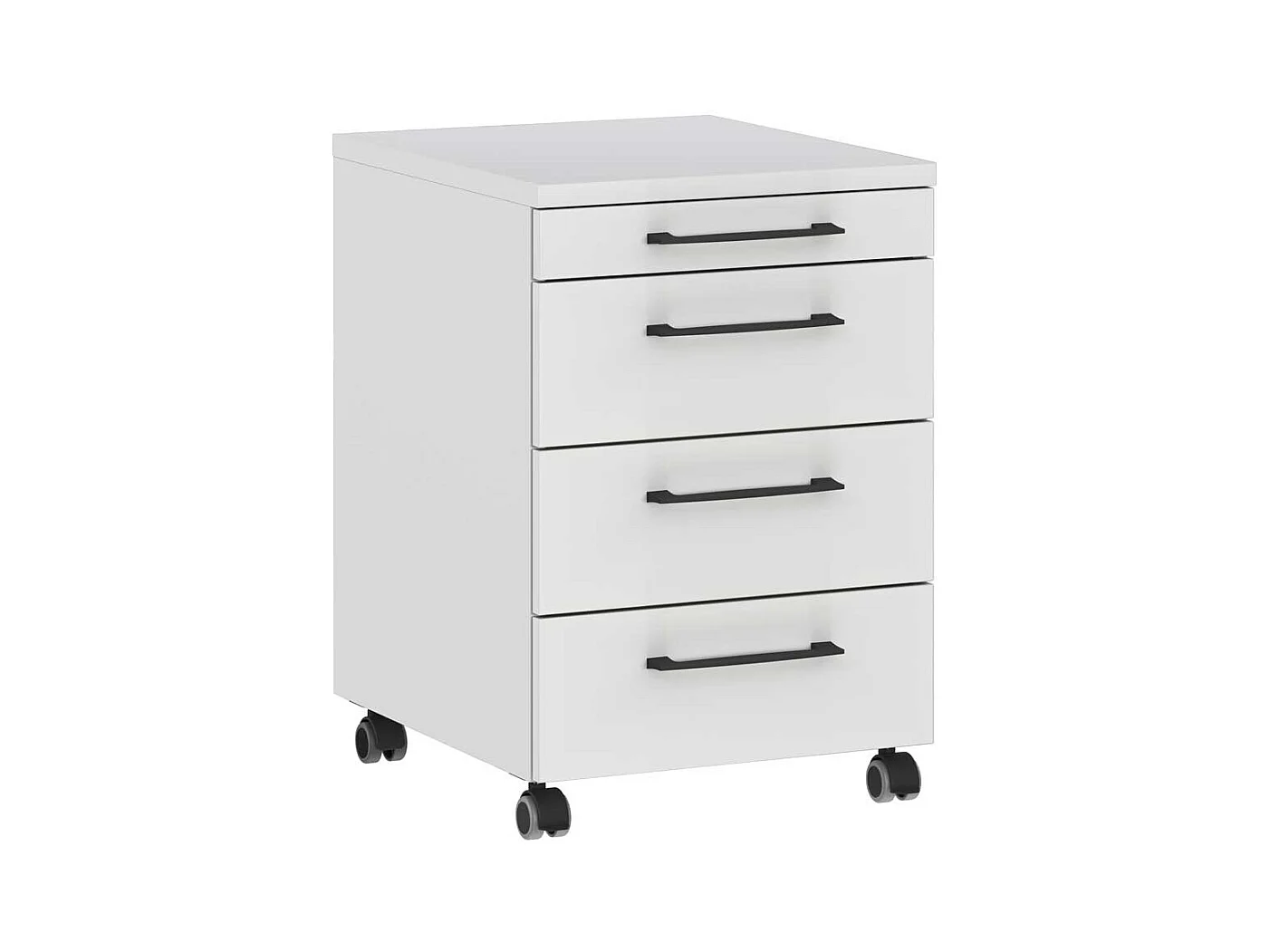 Schreibtischcontainer Bürocontainer mit vier Schubladen und Metallgriffen