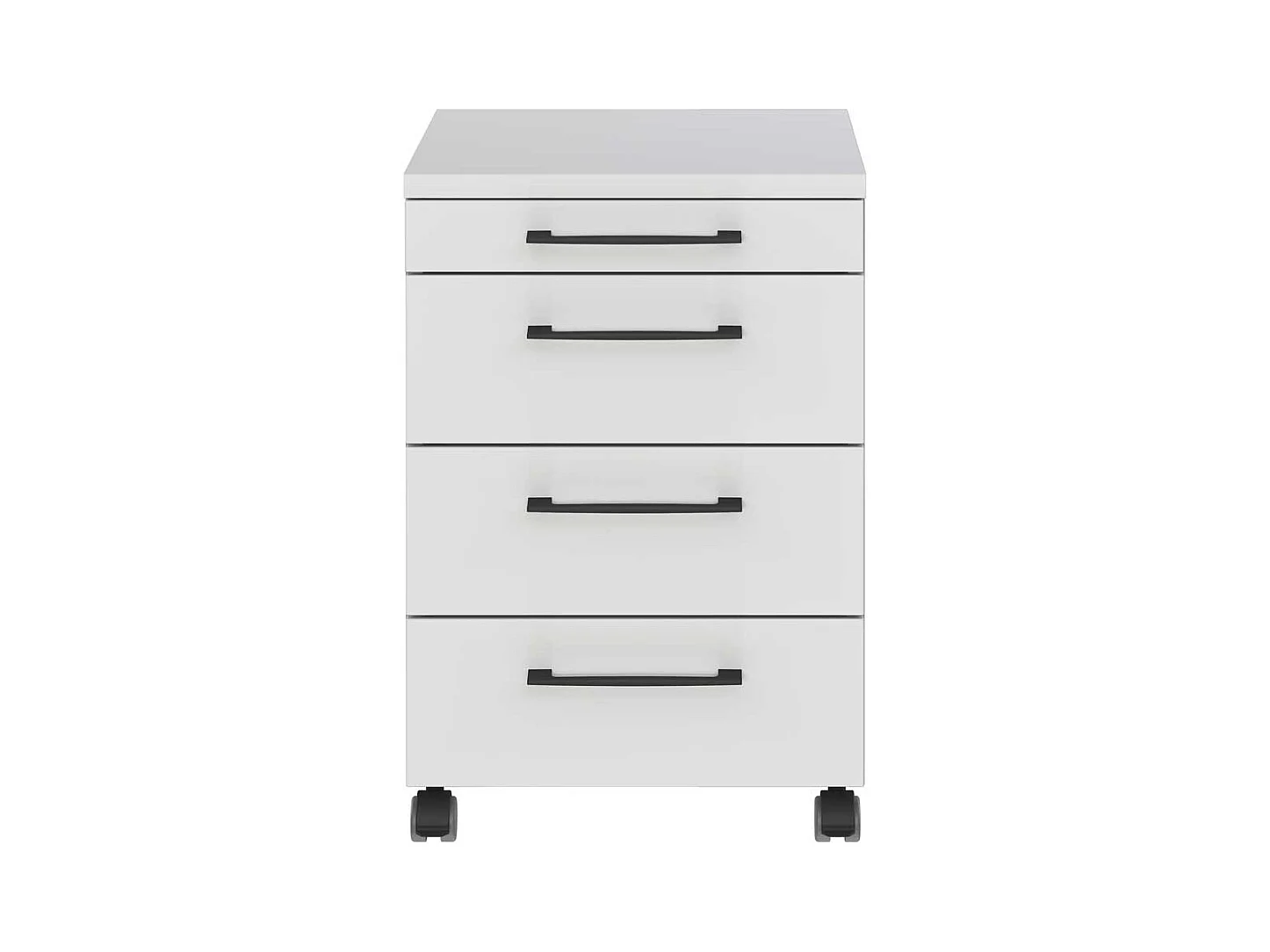 Schreibtischcontainer Bürocontainer mit vier Schubladen und Metallgriffen