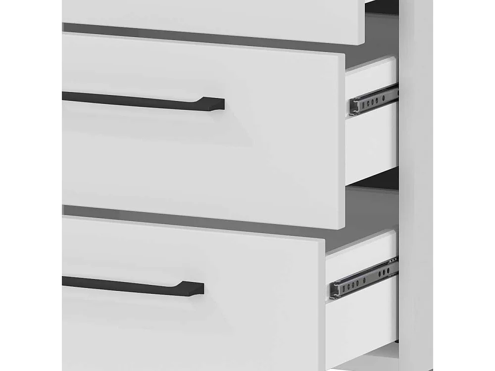 Schreibtischcontainer Bürocontainer mit vier Schubladen und Metallgriffen