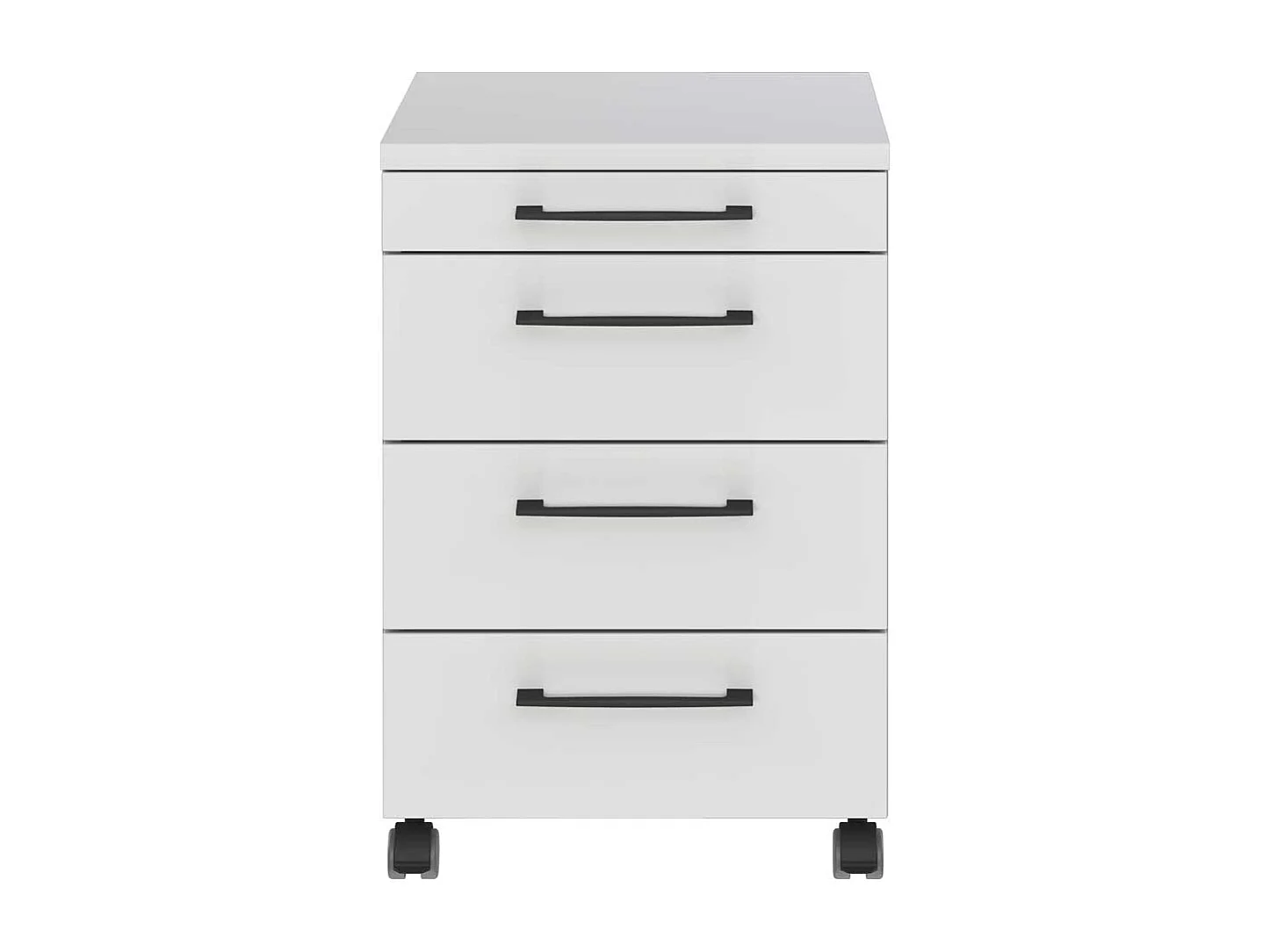 Schreibtischcontainer Bürocontainer mit vier Schubladen und Metallgriffen