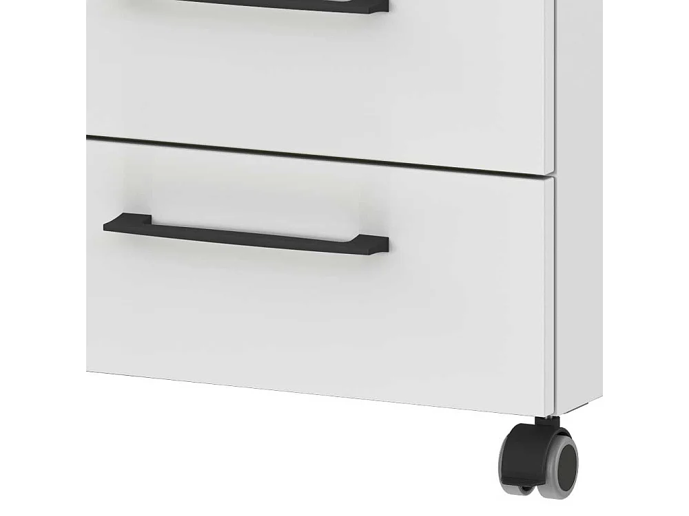 Schreibtischcontainer Bürocontainer mit vier Schubladen und Metallgriffen