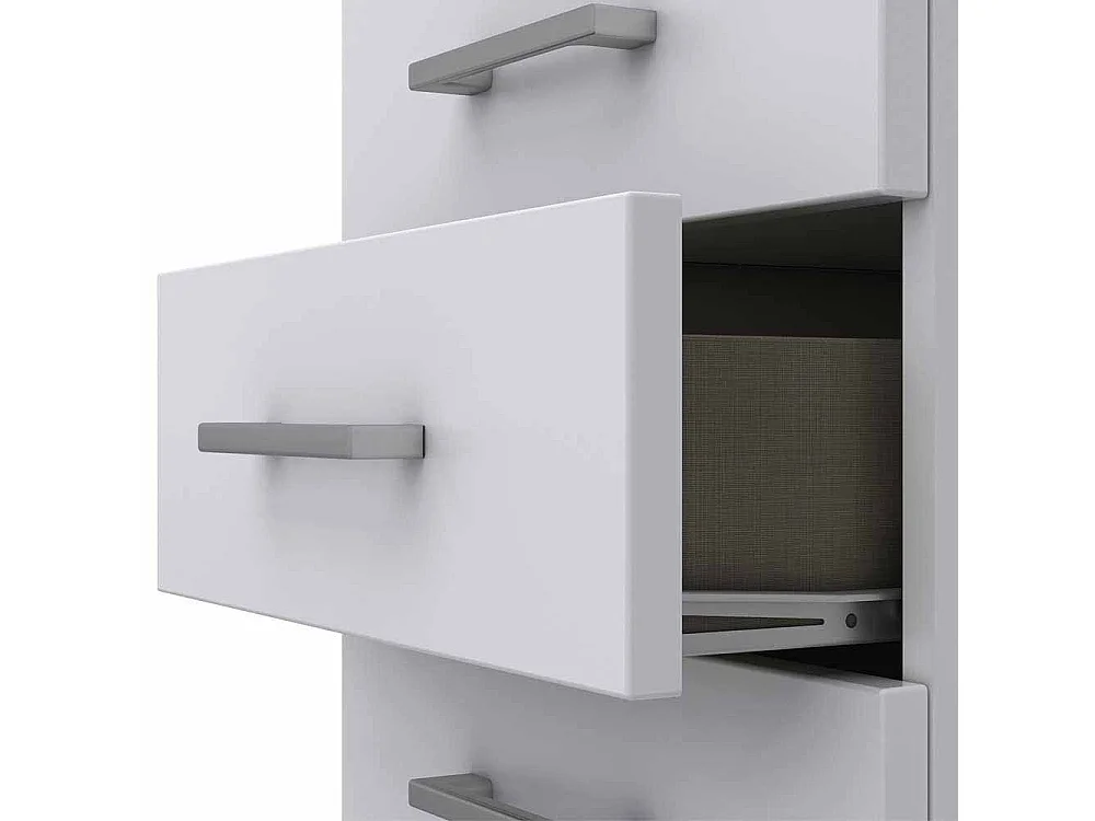 B�ro Rollcontainer in Wei� mit Schloss