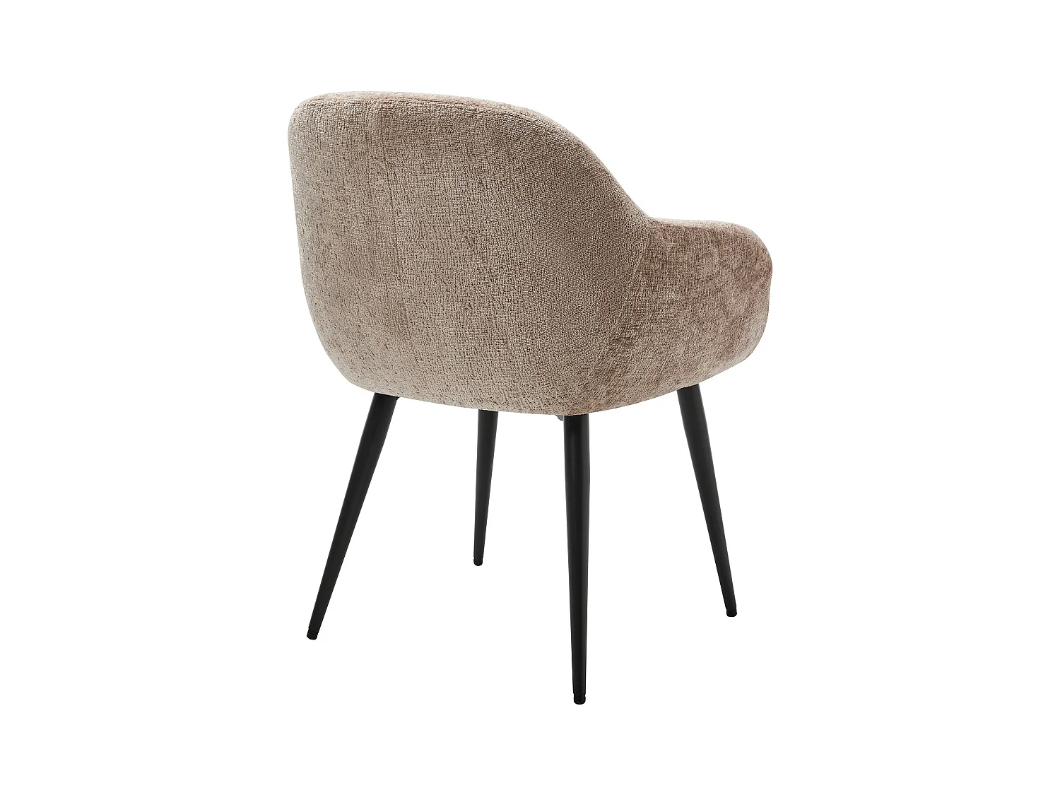 Lot de 6 chaises avec accoudoirs en tissu texturé et métal noir - Taupe - LASSANDRA de Pascal Morabito