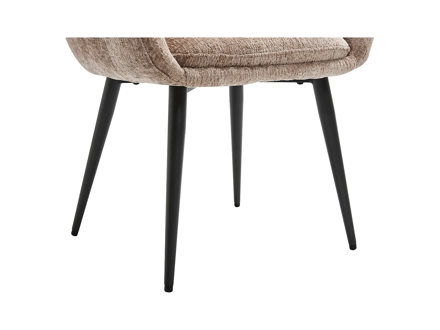 Lot de 6 chaises avec accoudoirs en tissu texturé et métal noir - Taupe - LASSANDRA de Pascal Morabito