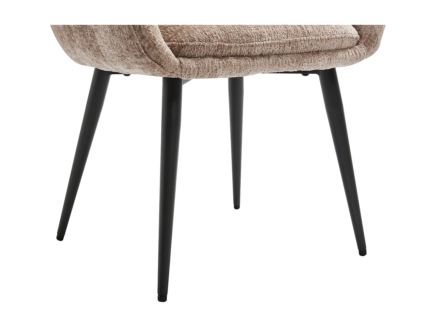 Conjunto de 6 sillas con reposabrazos en tejido texturizado y metal negro - Topo - LASSANDRA de Pascal Morabito