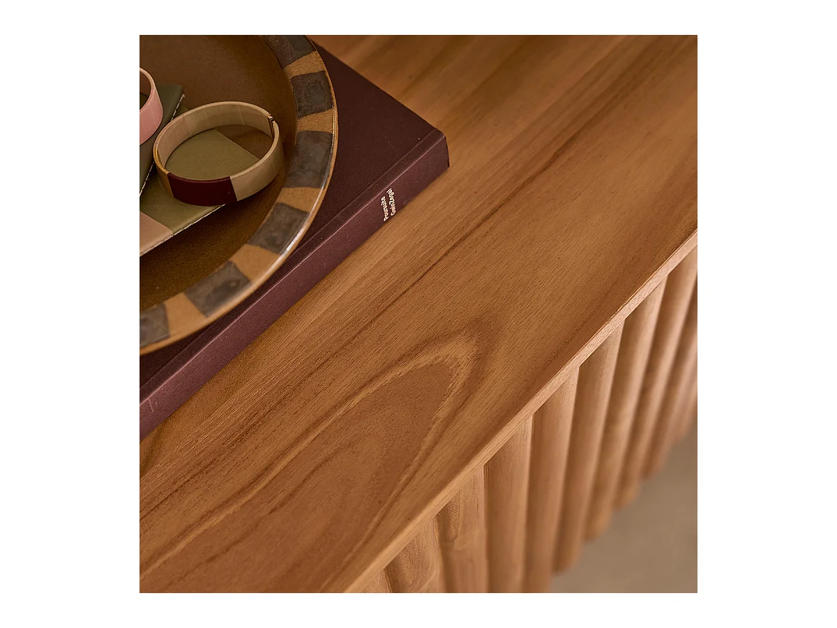 Meuble TV suspendu en teck massif 140 cm