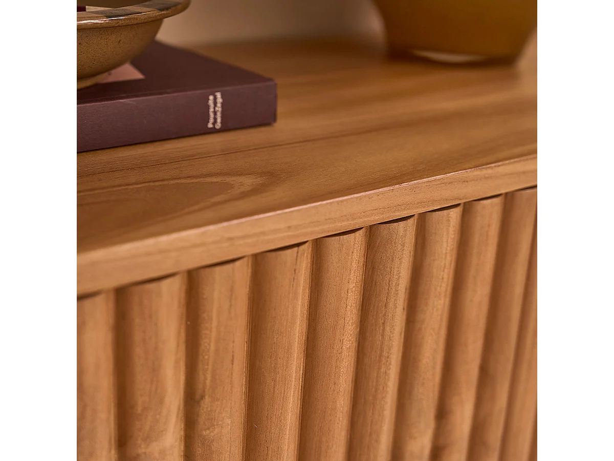 Mueble de TV suspendido de teca maciza de 140 cm