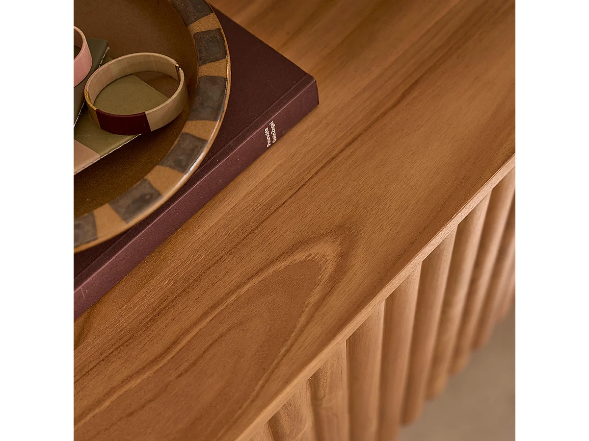 Mueble de TV suspendido de teca maciza de 140 cm