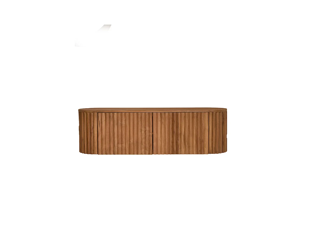 Mueble de TV suspendido de teca maciza de 140 cm