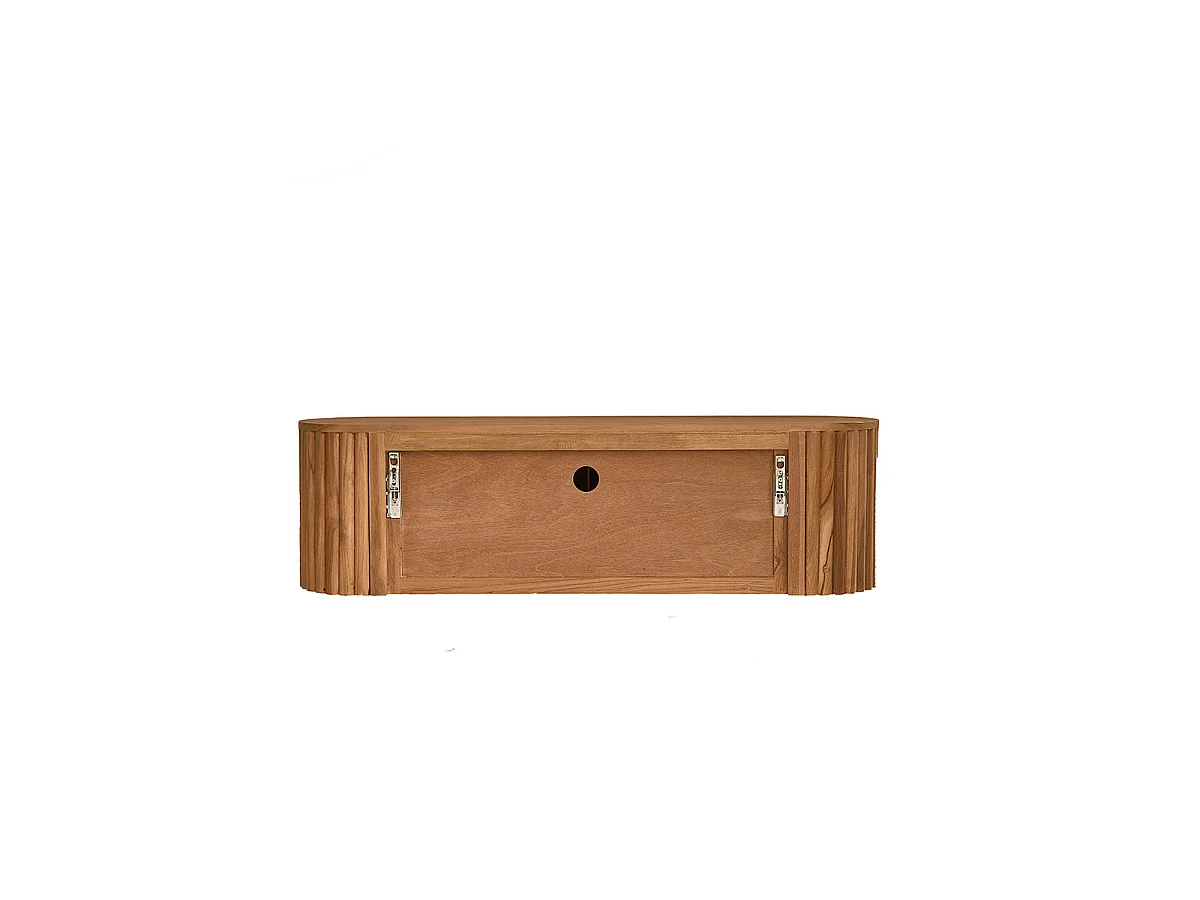 Mueble de TV suspendido de teca maciza de 140 cm