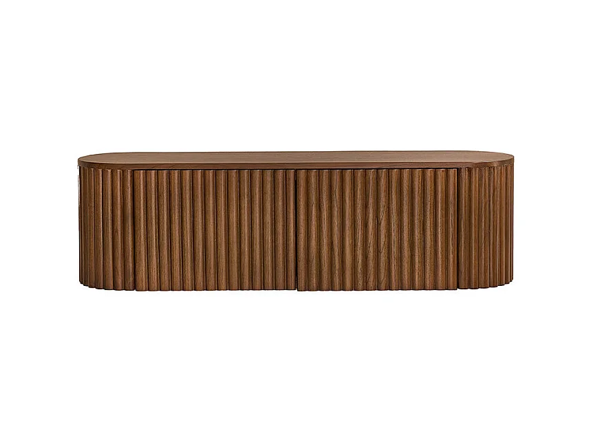 Mueble de TV suspendido de madera maciza con acabado nogal 140 cm