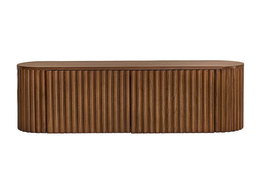 Mueble de TV suspendido de madera maciza con acabado nogal 140 cm