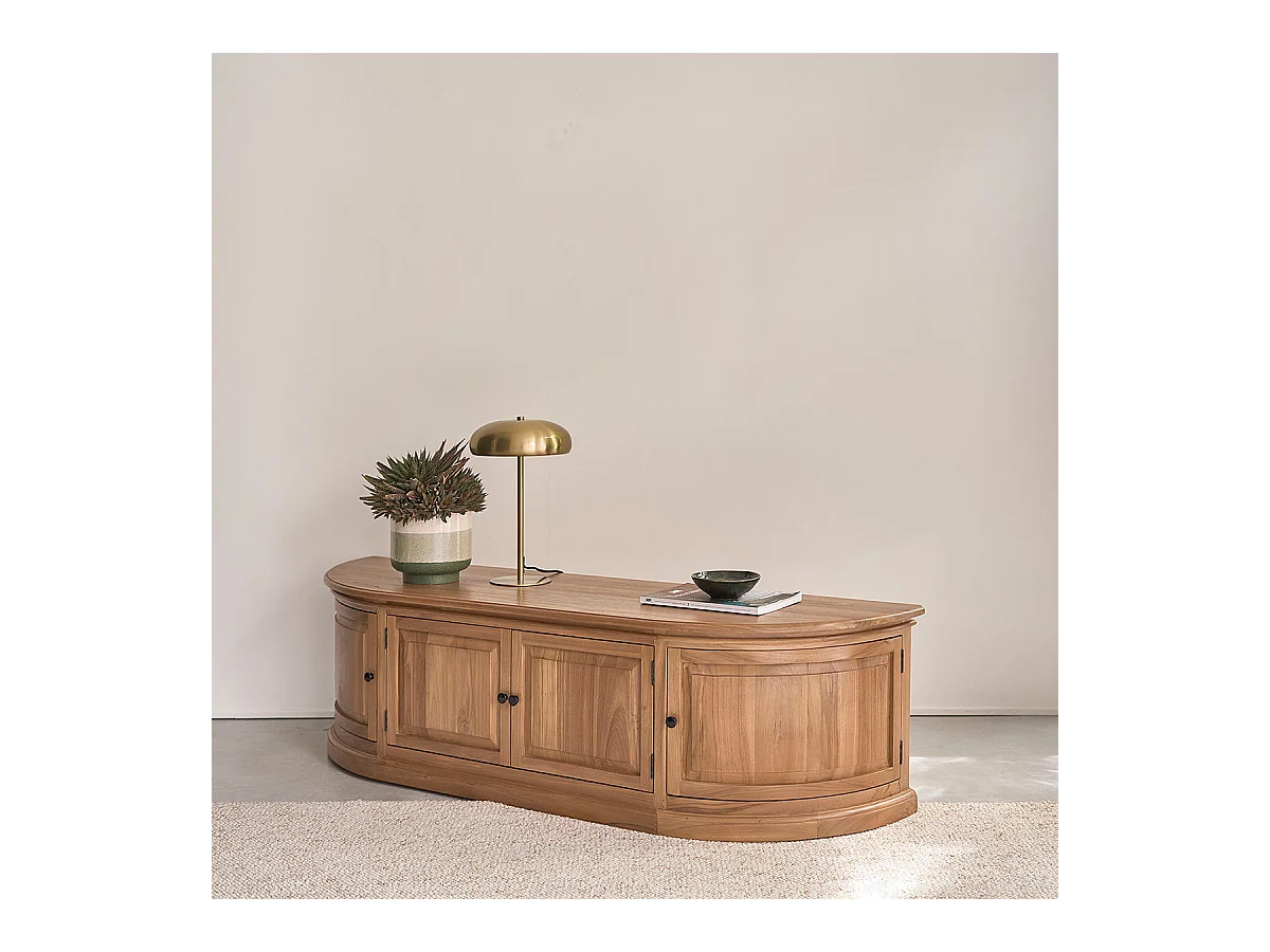 Meuble TV en bois de teck 160 cm
