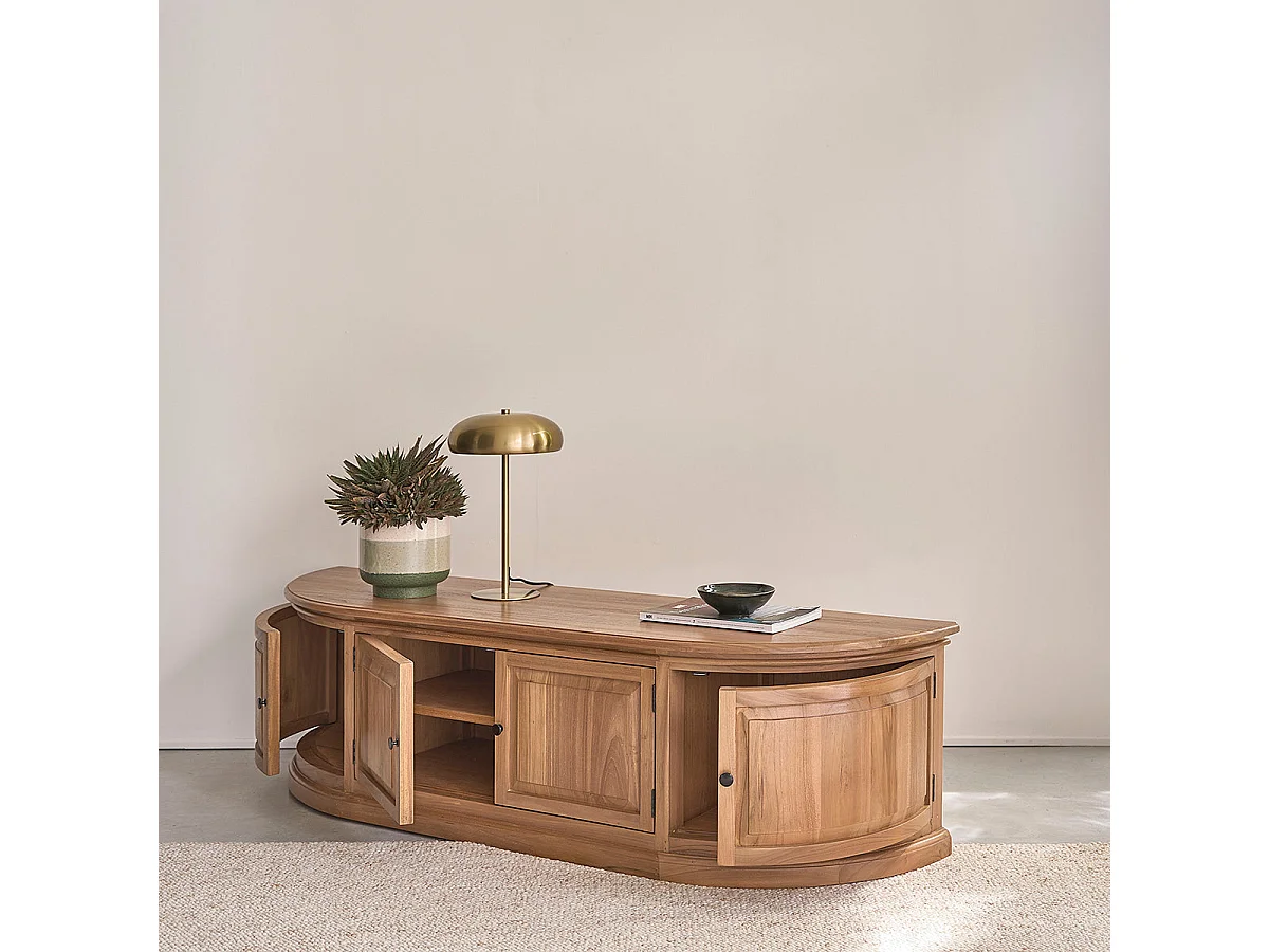 Mobile porta TV in legno di teak da 160 cm