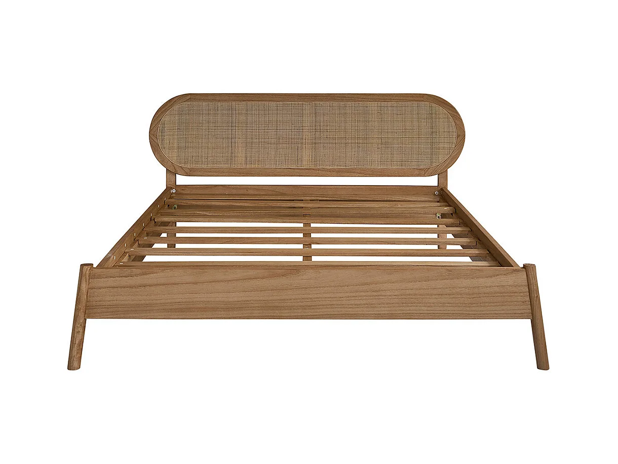 Letto in mindi massello e midollino 160 cm