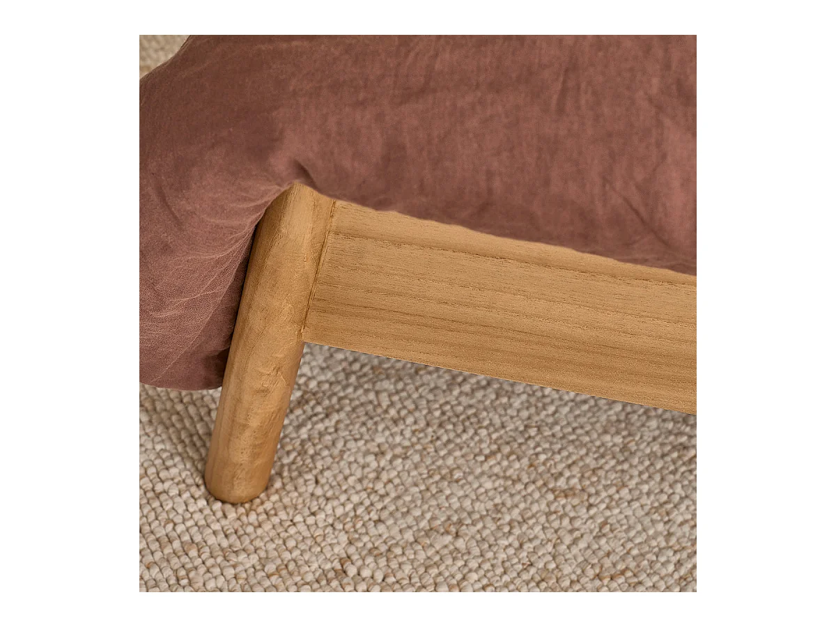 Letto in mindi massello e midollino 160 cm