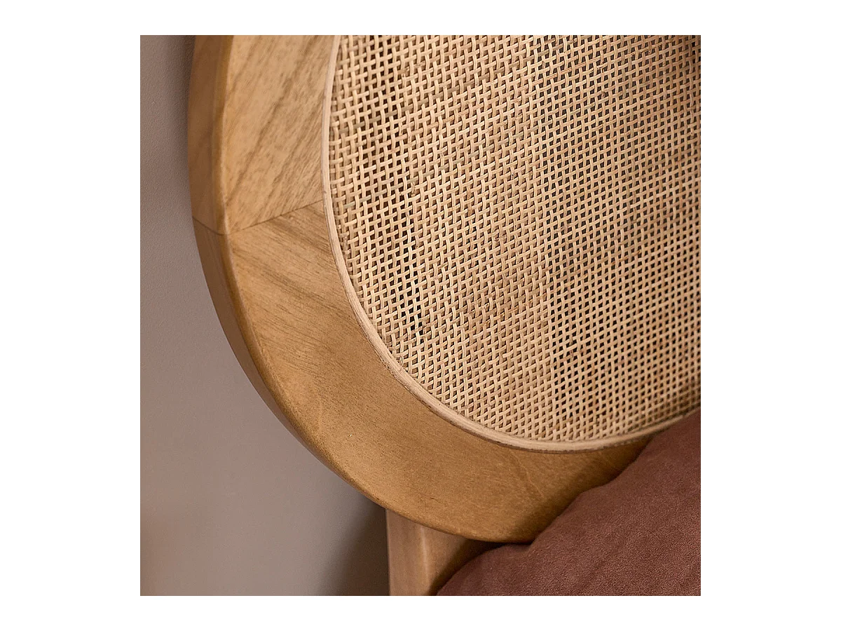 Letto in mindi massello e midollino 160 cm