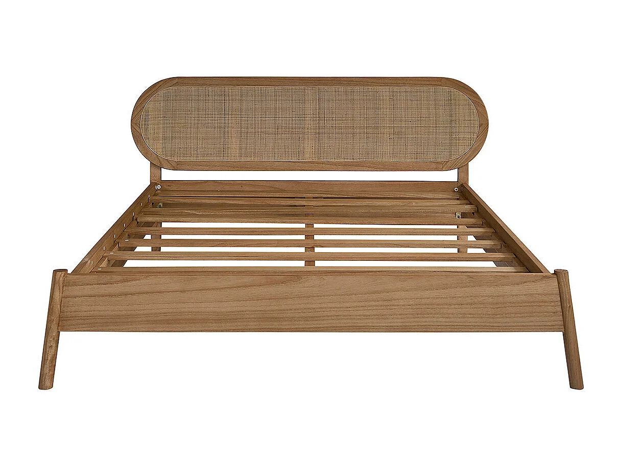 Letto in mindi massello e midollino 160 cm