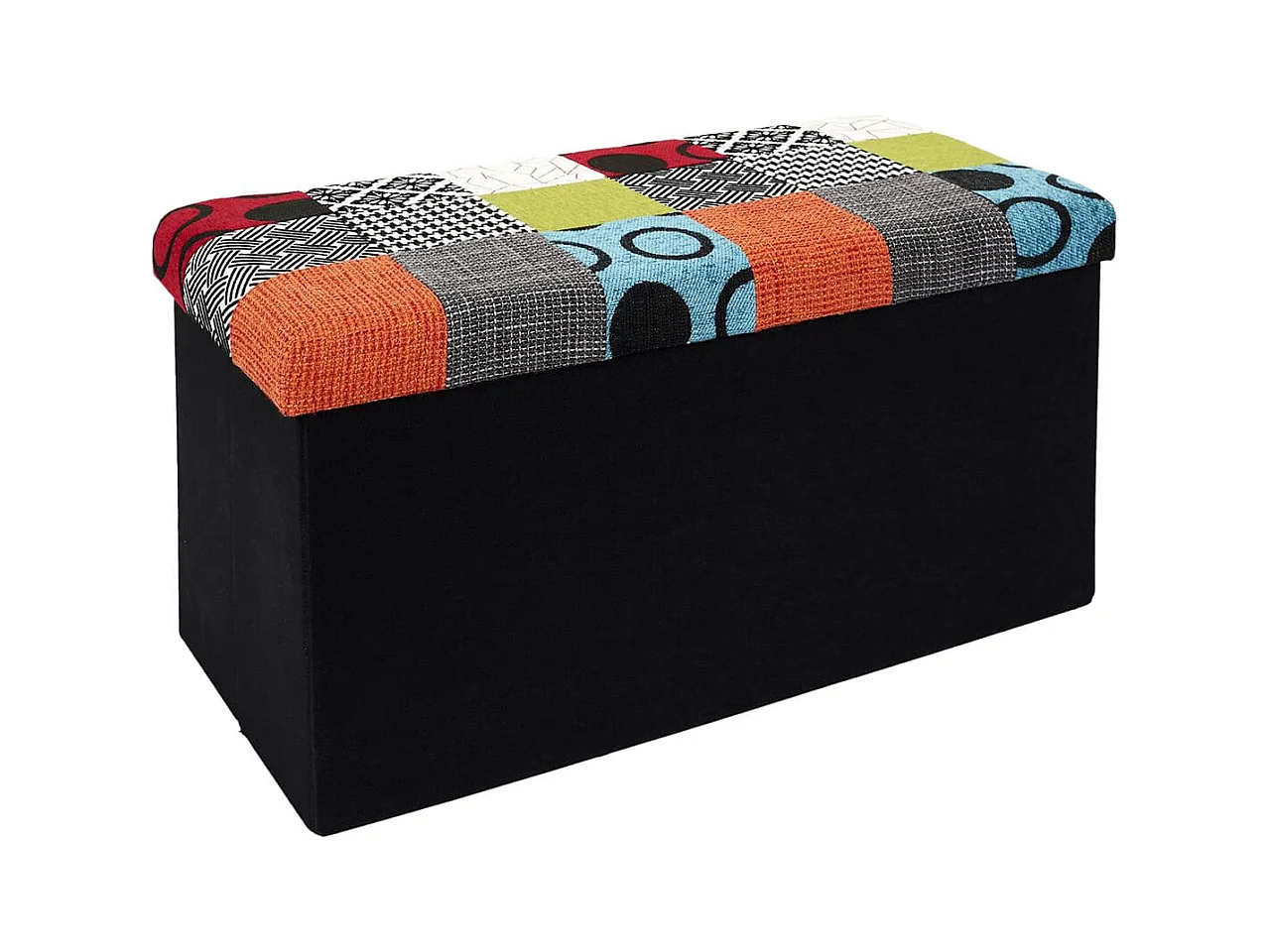 Banc Coffre Pliable Motif Patchwork - QUADI