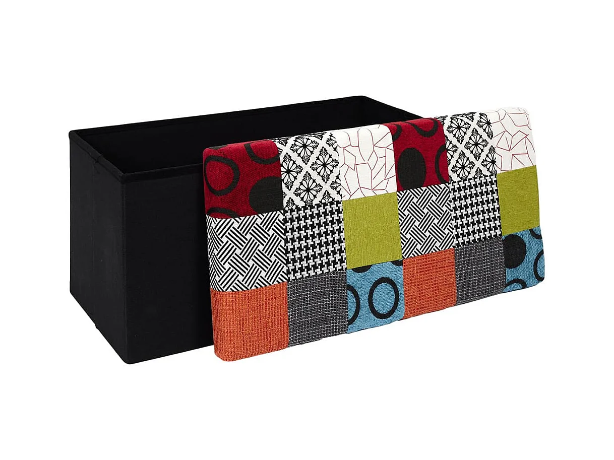 Banc Coffre Pliable Motif Patchwork - QUADI