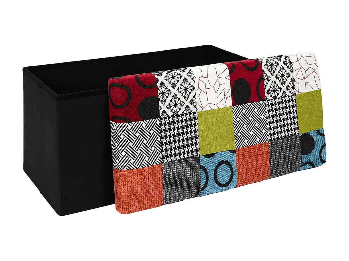 Banc Coffre Pliable Motif Patchwork - QUADI