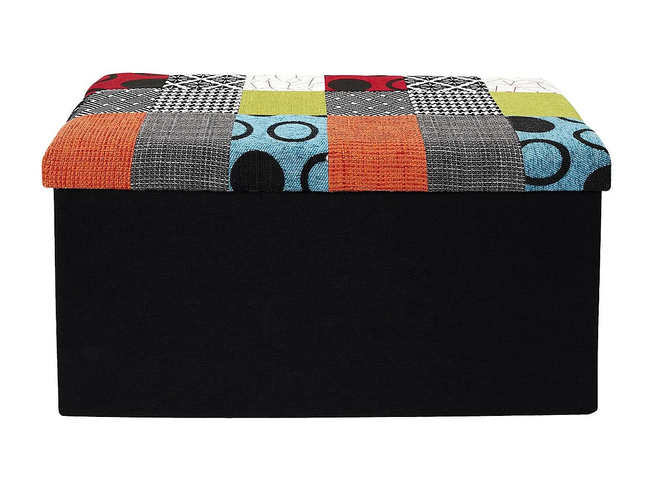 Banc Coffre Pliable Motif Patchwork - QUADI
