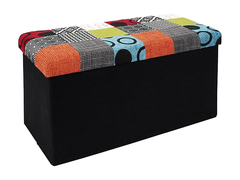 Banc Coffre Pliable Motif Patchwork - QUADI