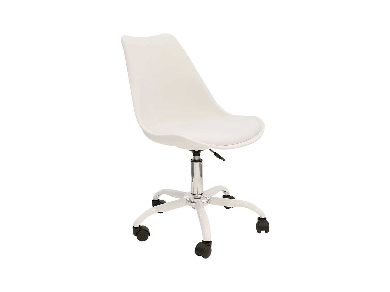 Chaise de Bureau à Roulettes Rembourrée Coloris Blanc - ISAIAH