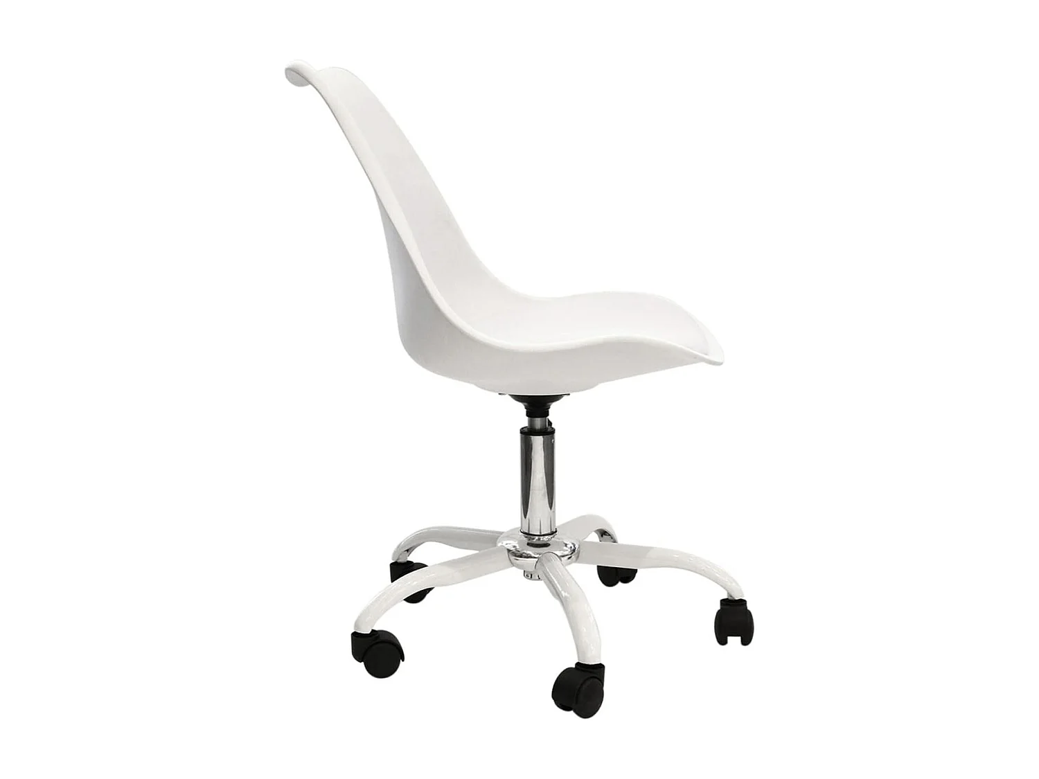 Chaise de Bureau à Roulettes Rembourrée Coloris Blanc - ISAIAH