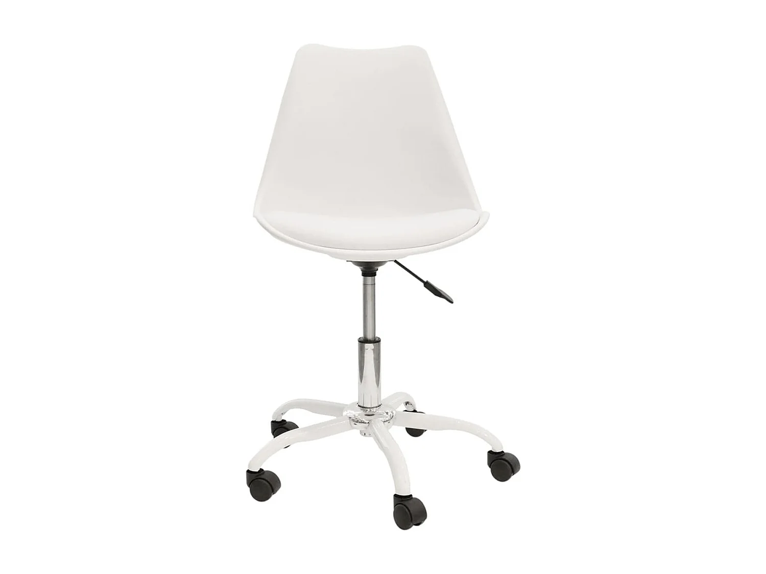 Chaise de Bureau à Roulettes Rembourrée Coloris Blanc - ISAIAH