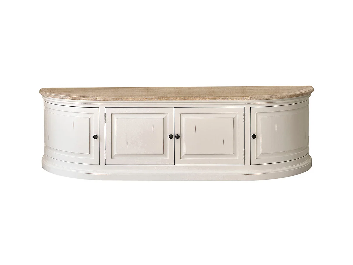 Mobile porta TV in legno mogano e teak bianco da 160 cm