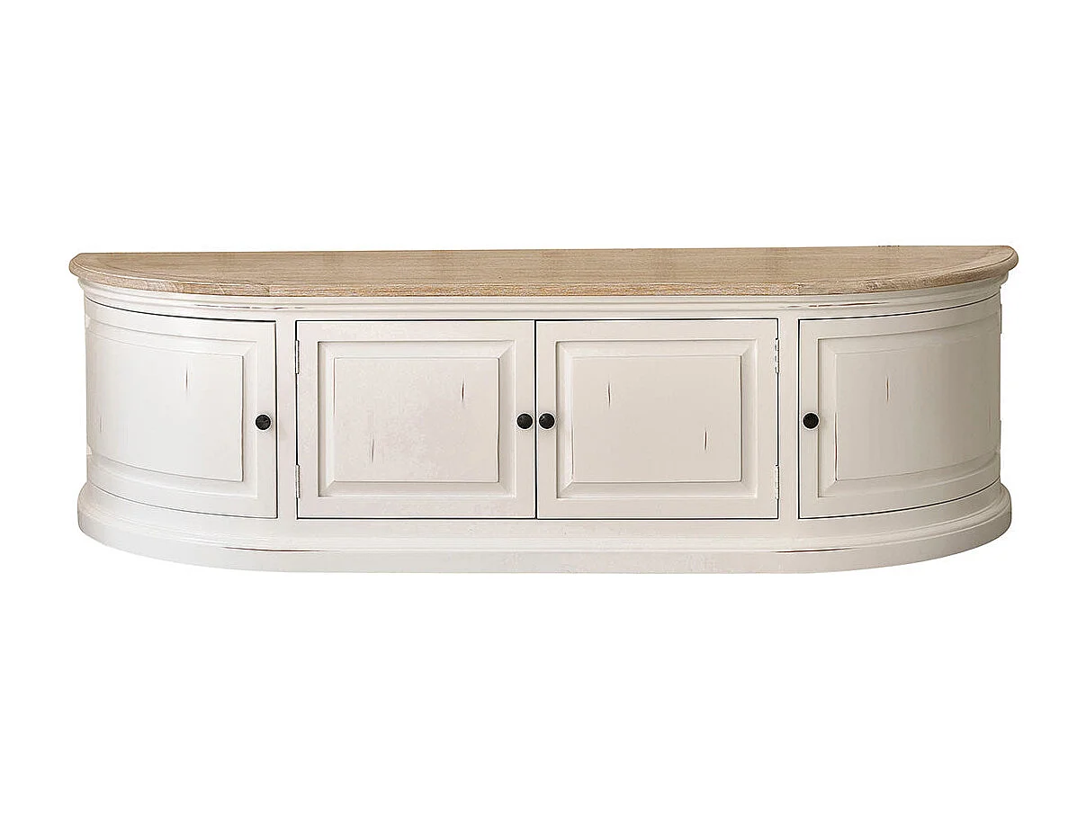 Mobile porta TV in legno mogano e teak bianco da 160 cm