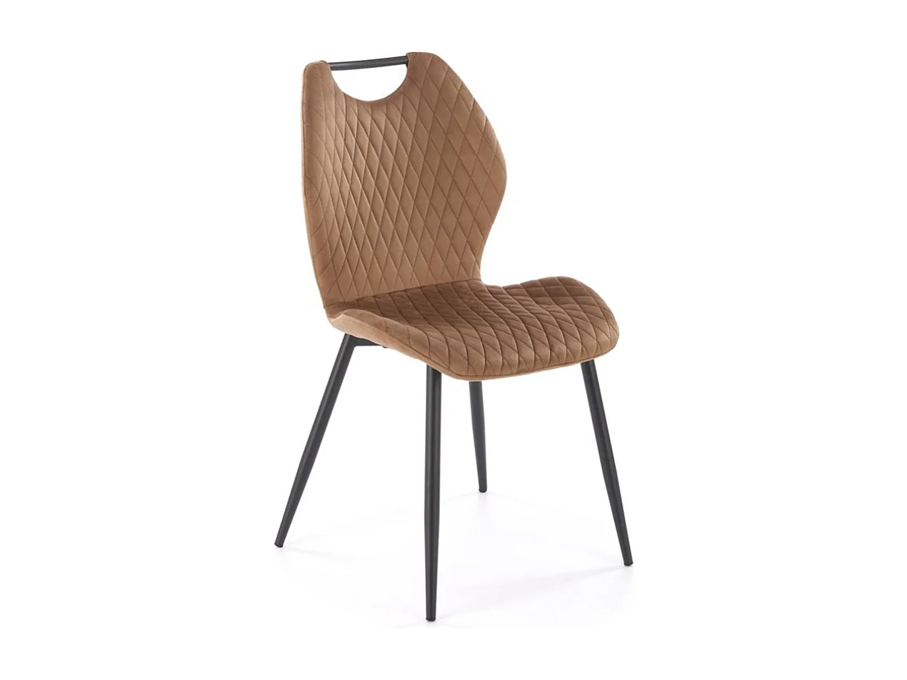 Chaise de salle à manger en velours beige KRISTIN