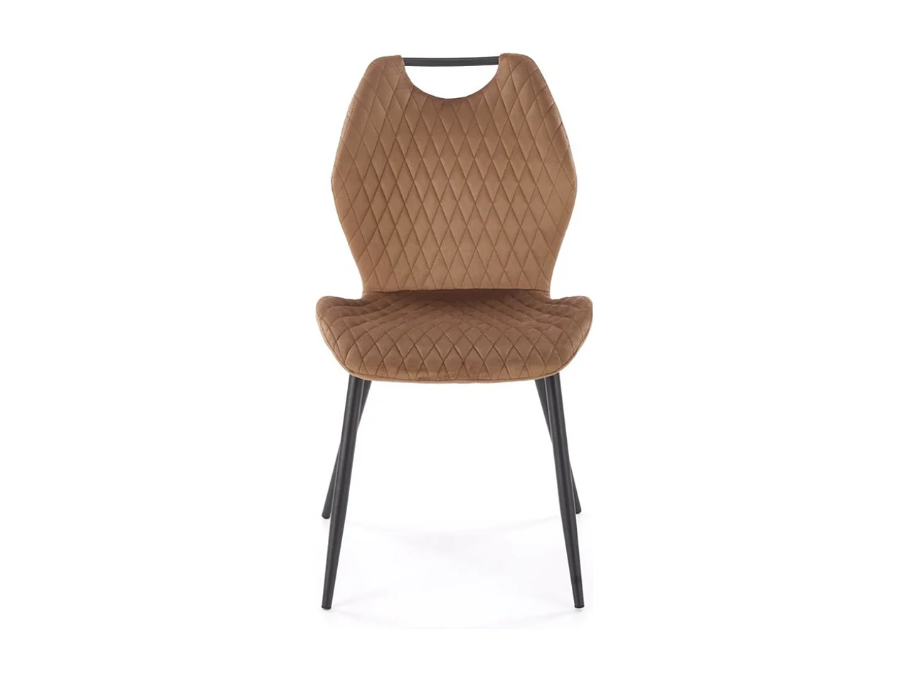 Chaise de salle à manger en velours beige KRISTIN