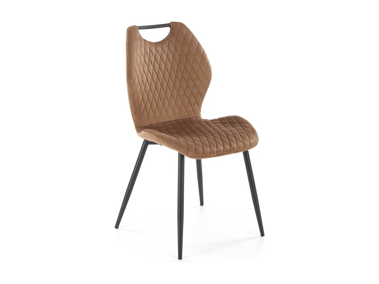 Chaise de salle à manger en velours beige KRISTIN