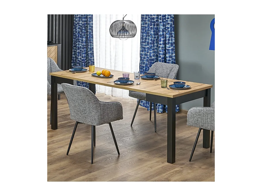 Table de salle à manger extensible de style industriel MAELA