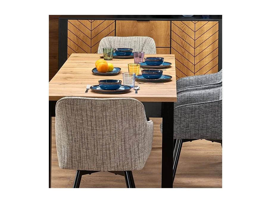 Table de salle à manger extensible de style industriel MAELA