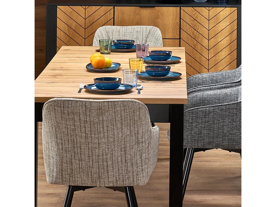 Table de salle à manger extensible de style industriel MAELA