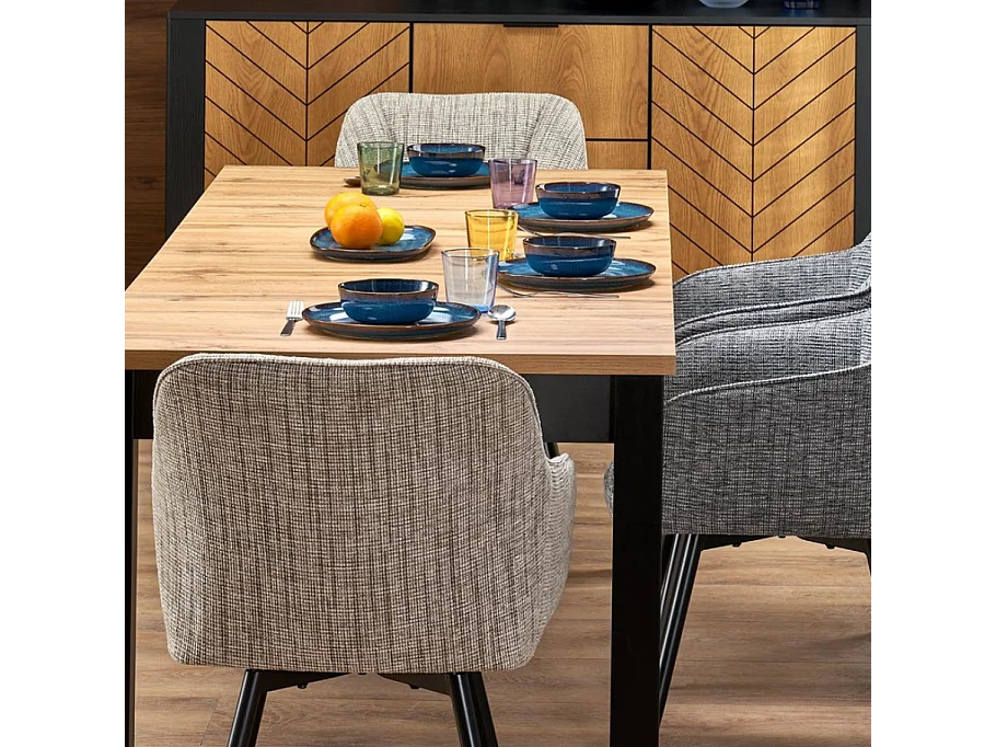 Table de salle à manger extensible de style industriel MAELA