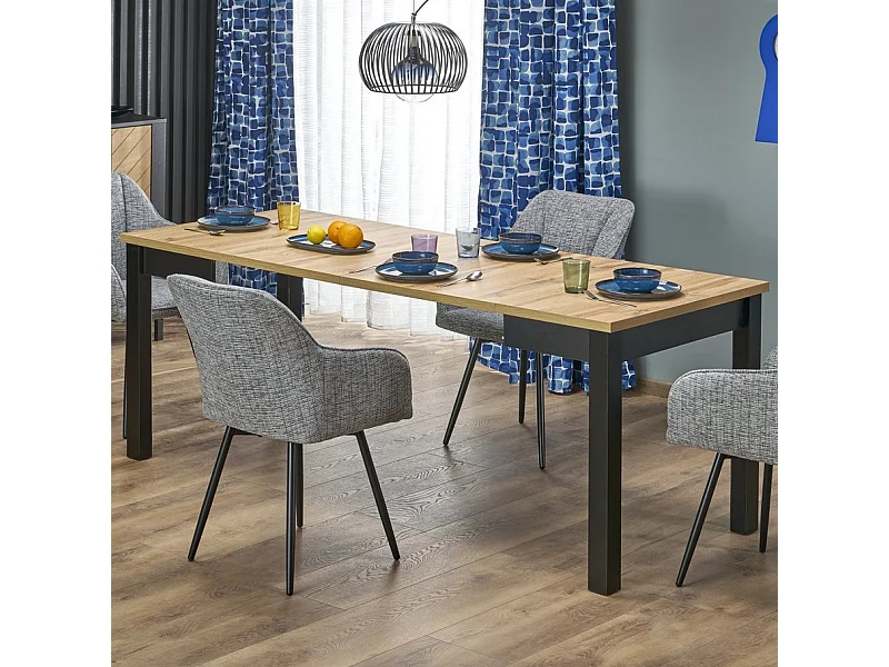 Table de salle à manger extensible de style industriel MAELA