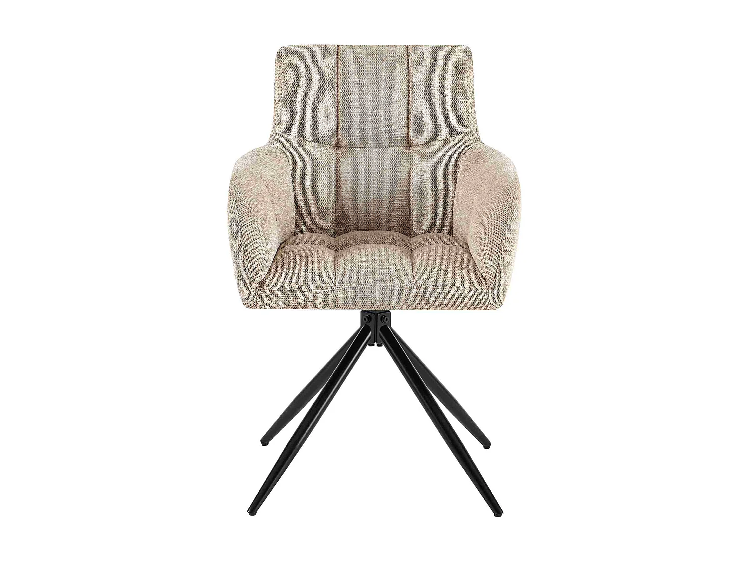 Lot de 2  chaises avec accoudoirs - Tissu - Marron clair - Jonah