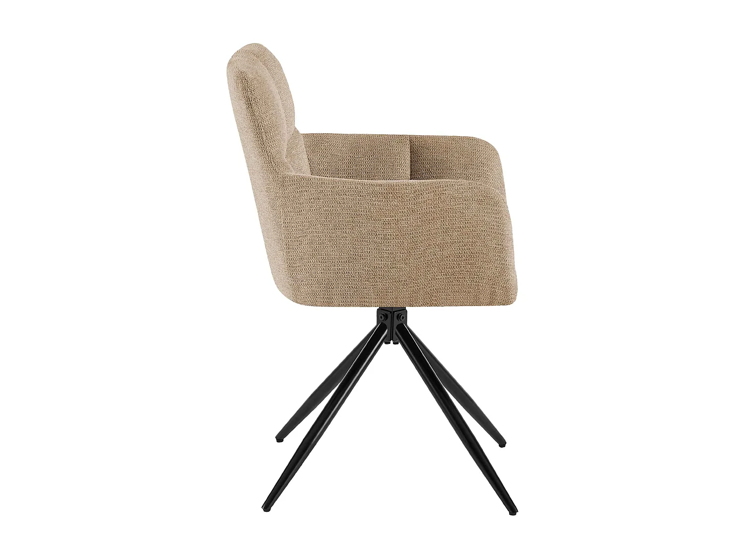 Lot de 2  chaises avec accoudoirs - Tissu - Marron clair - Jonah