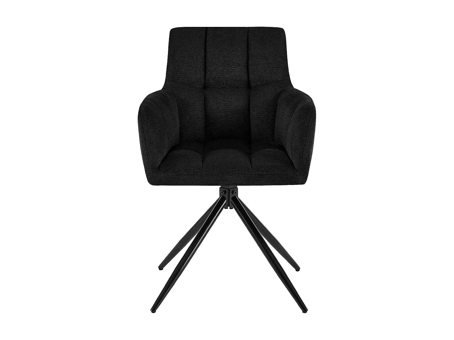 Lot de 2  chaises avec accoudoirs - Tissu - Noir - Jonah