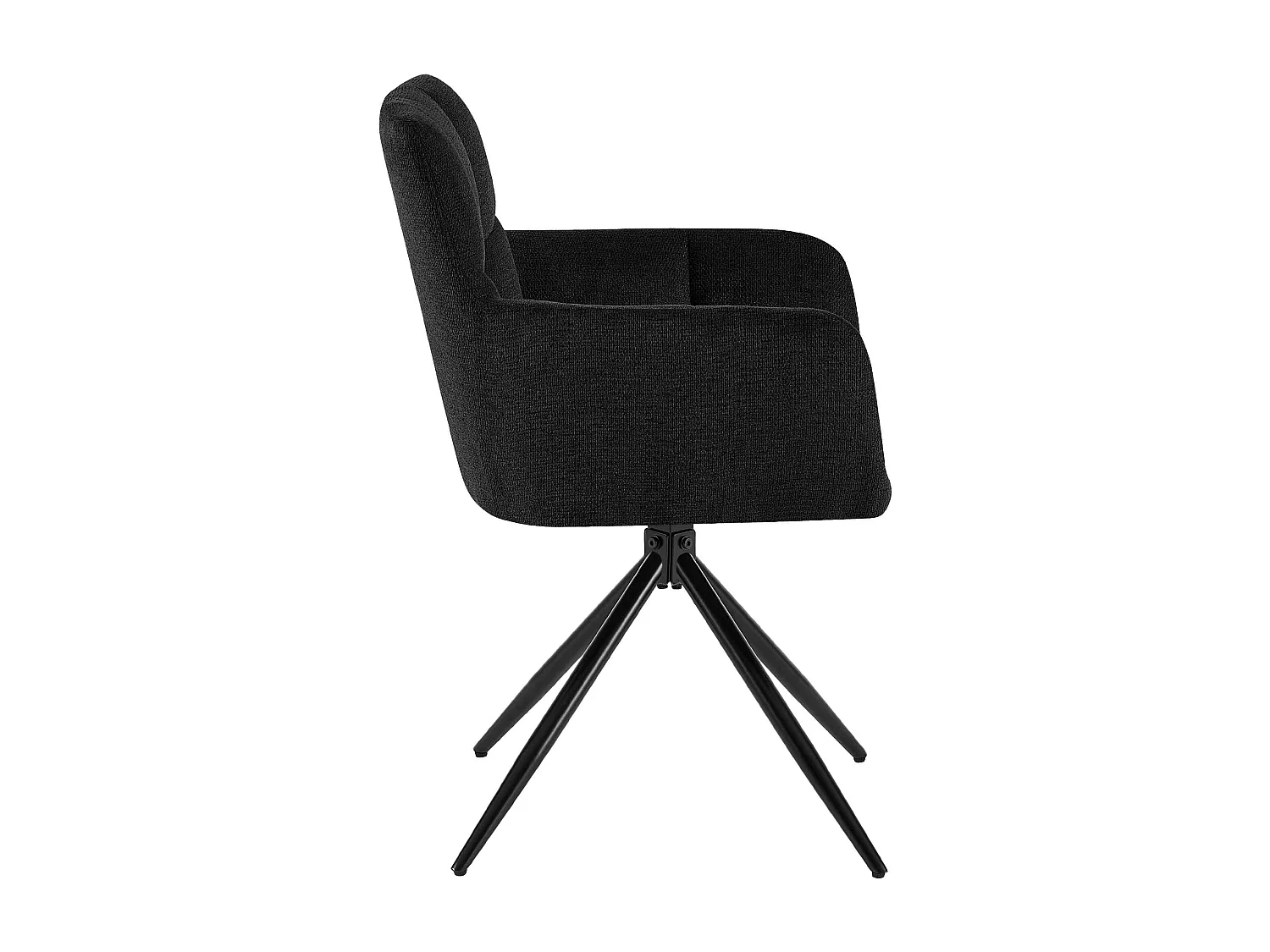Lot de 2  chaises avec accoudoirs - Tissu - Noir - Jonah
