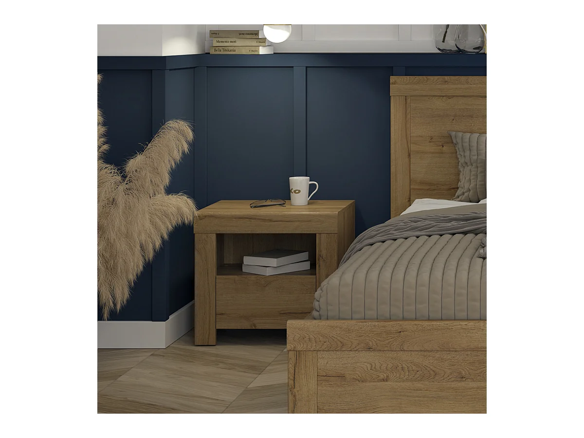 Table de chevet 1 tiroir 1 niche Hella Bois