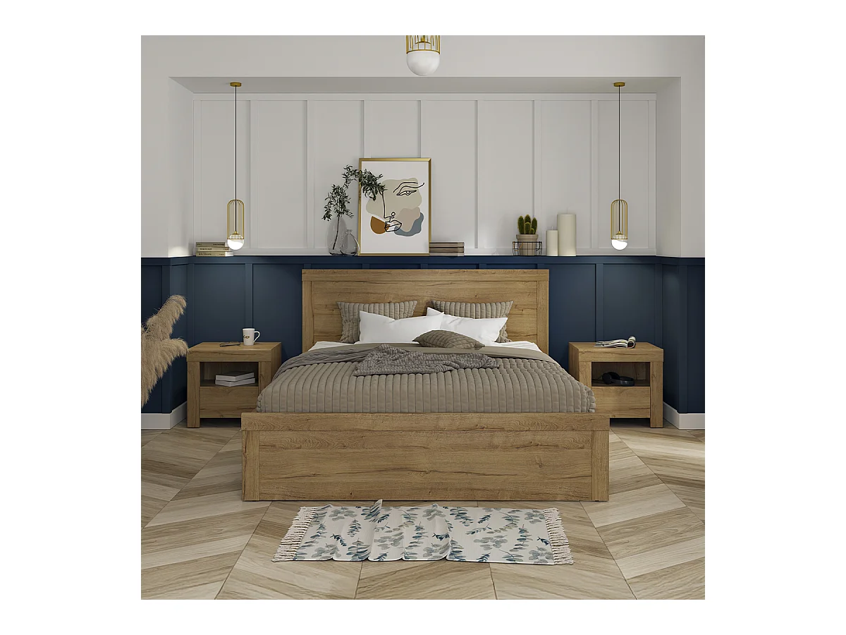 Table de chevet 1 tiroir 1 niche Hella Bois