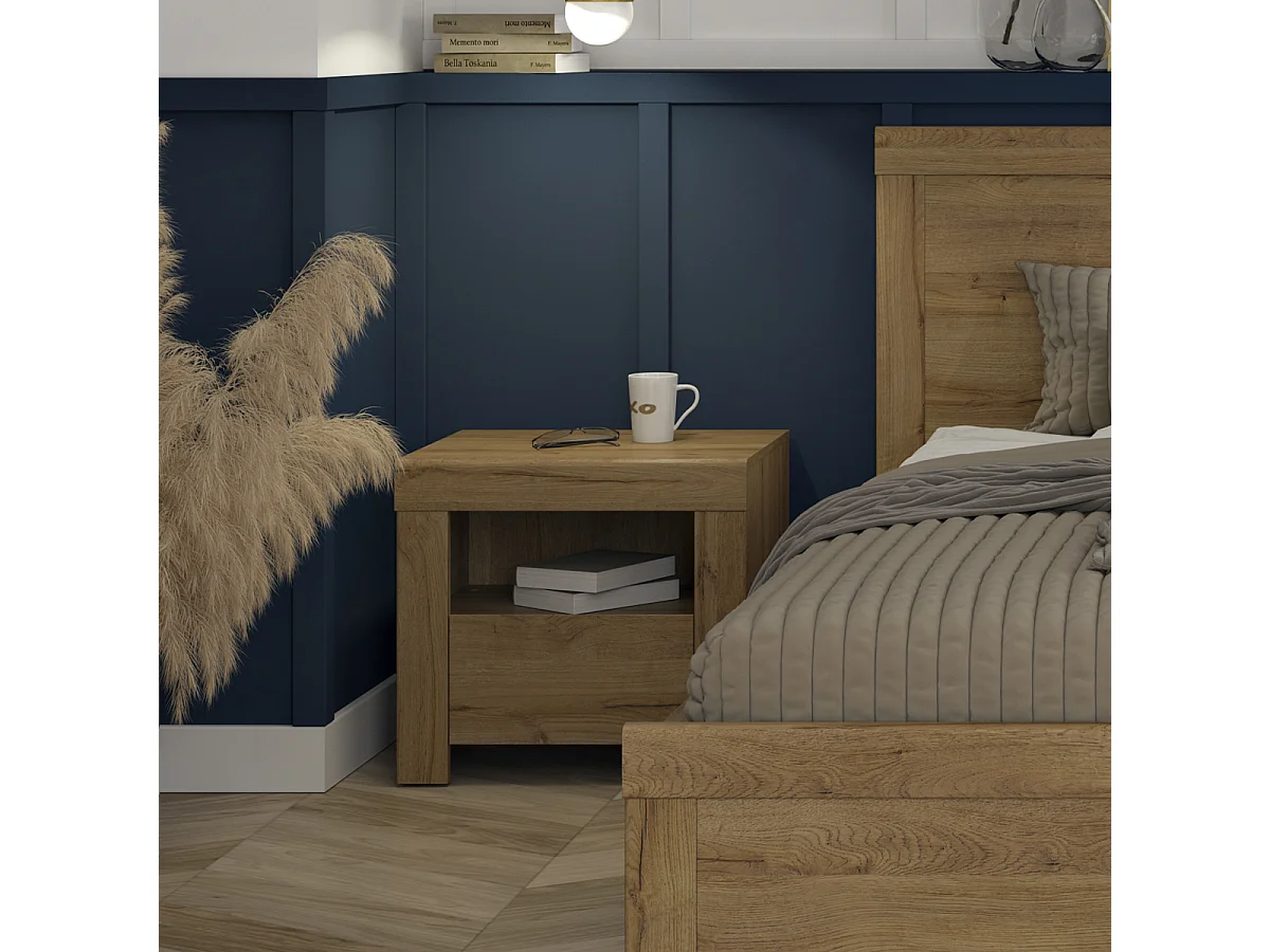 Table de chevet 1 tiroir 1 niche Hella Bois