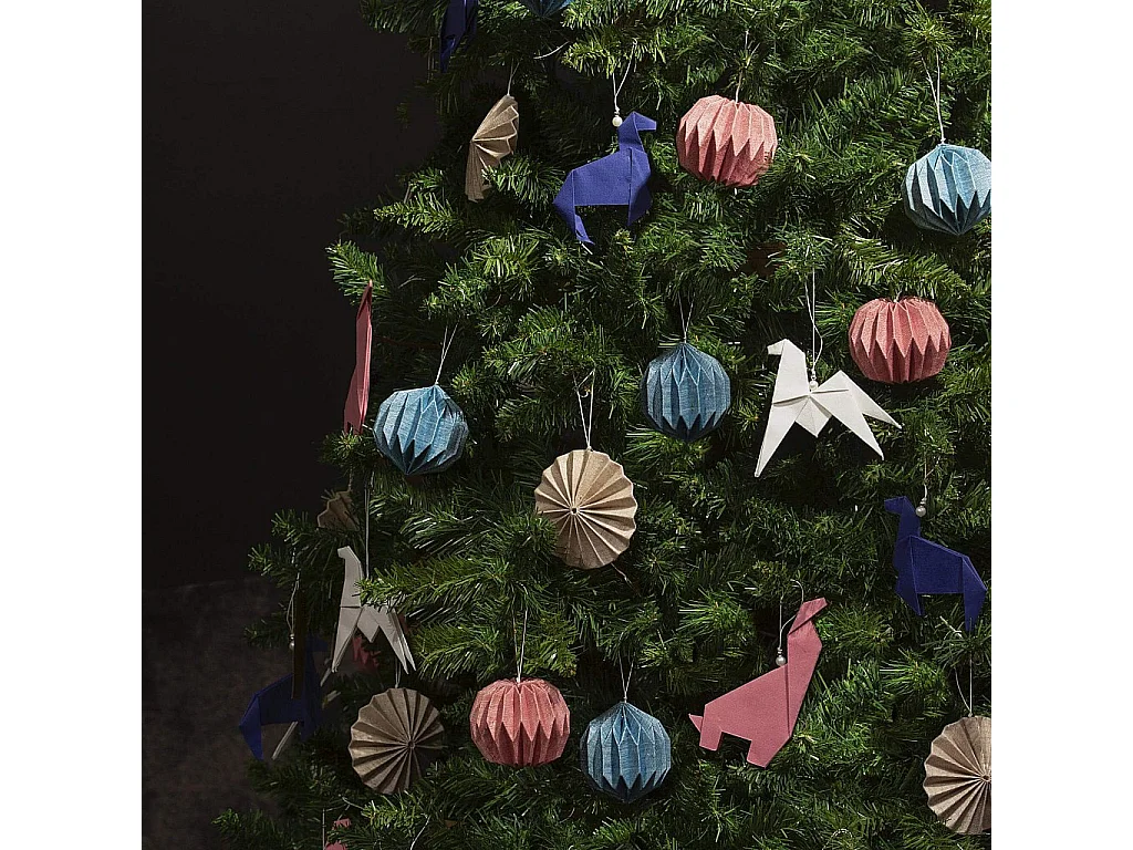 Habitat - Décoration de Noël - Origami à accrocher - Bleu - Thur