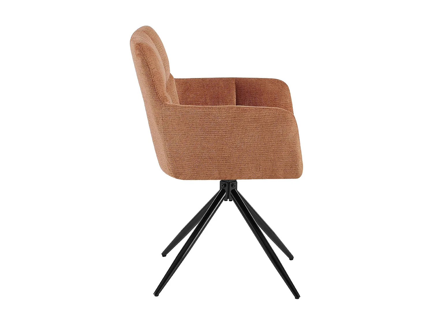 Lot de 2  chaises avec accoudoirs - Tissu - Orange - Jonah